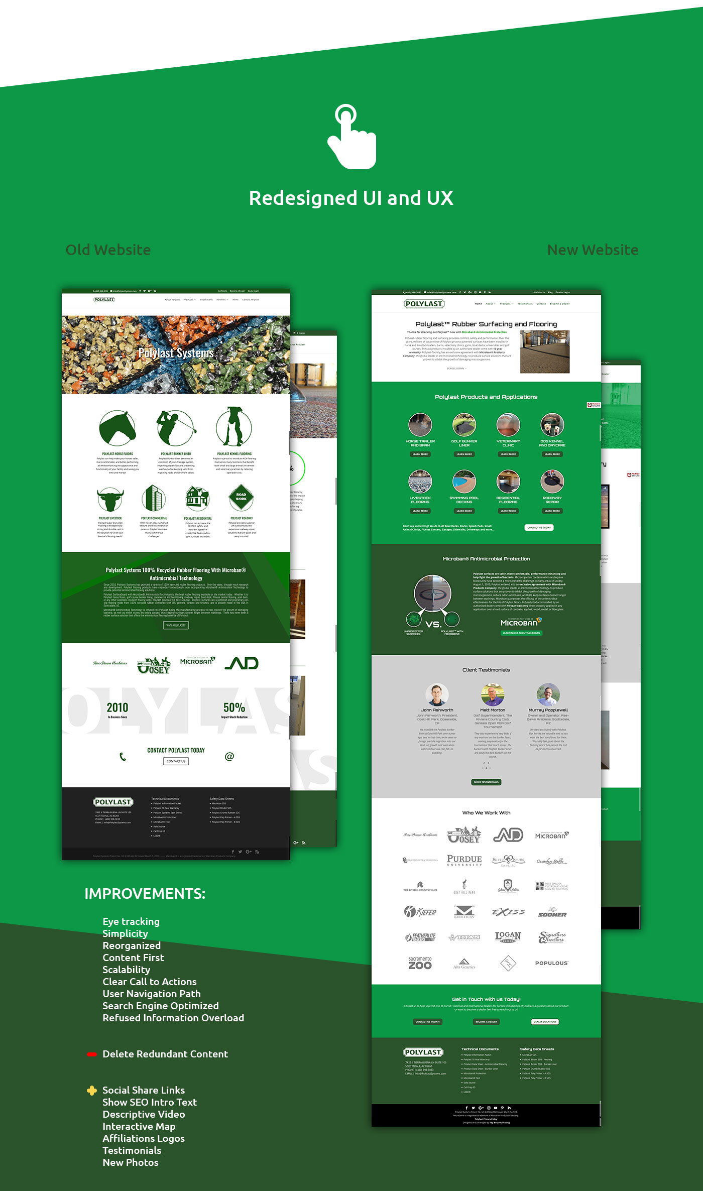 Polylast Main Website Old vs New